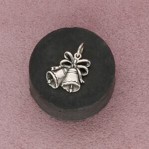 sterling silver vintage wedding bells charm pendant